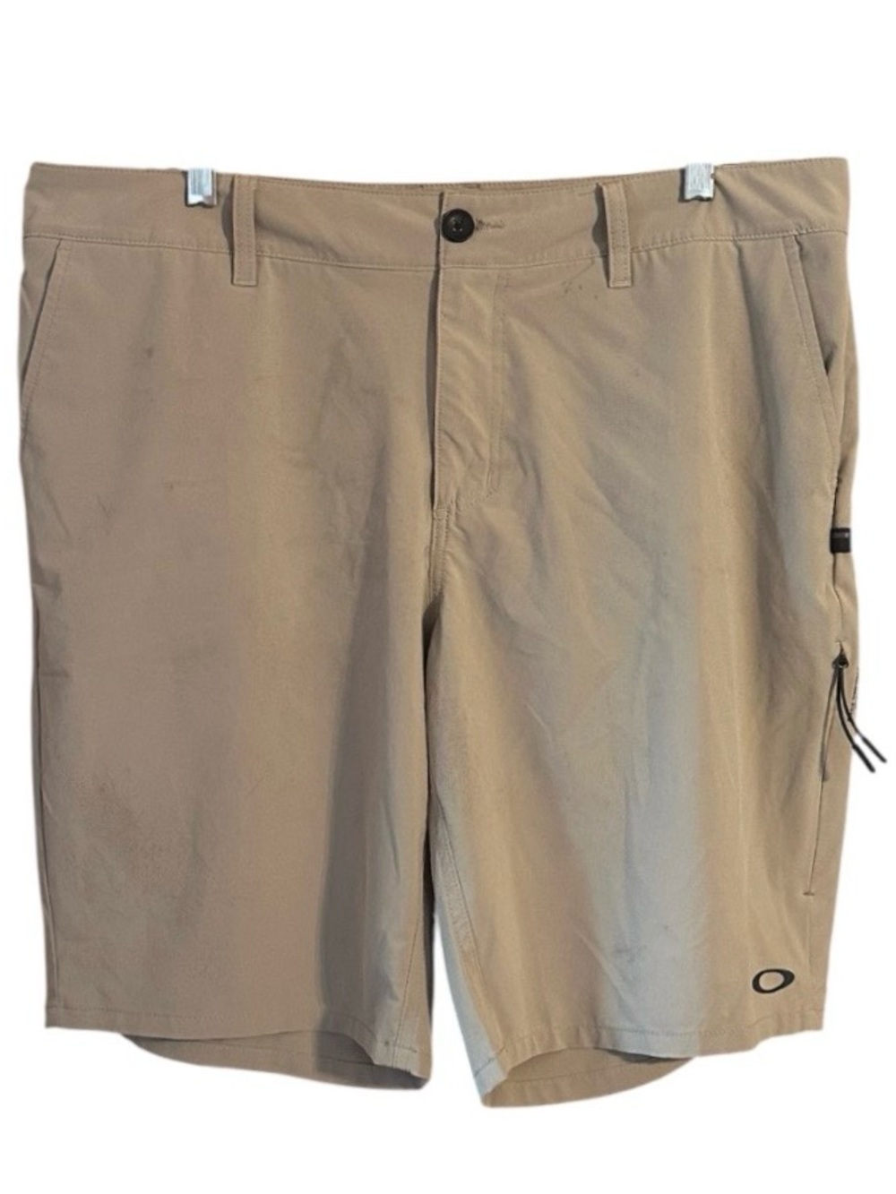 Oakley Men’s Performance Golf Shorts Size 36 Tan Stretch Hybrid Lightweight - Picture 2 of 7